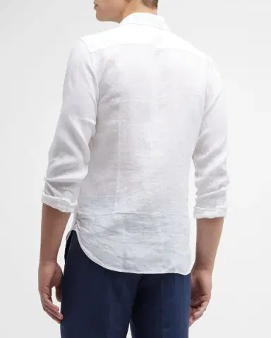 Orlebar Brown Men's Giles Linen Sport Shirt | Thumbnail 3