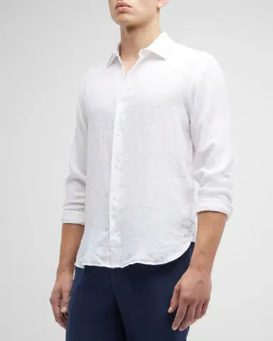 Orlebar Brown Men's Giles Linen Sport Shirt | Thumbnail 4