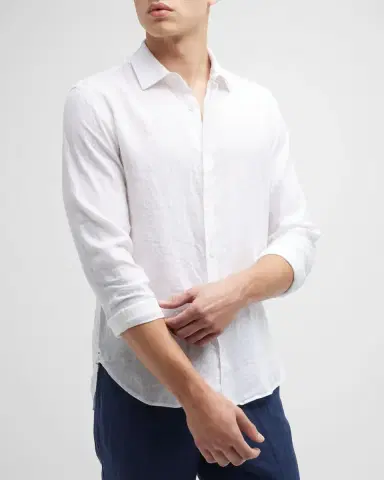 Orlebar Brown Men's Giles Linen Sport Shirt | Thumbnail 6