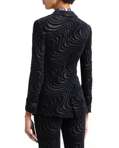 Giorgio Armani Swirl Jacquard Jersey Single-Breasted Blazer Jacket | Thumbnail 2 Giorgio Armani Swirl Jacquard Jersey Single-Breasted Blazer Jacket | Thumbnail 2