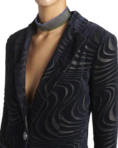 Giorgio Armani Swirl Jacquard Jersey Single-Breasted Blazer Jacket | Thumbnail 5 Giorgio Armani Swirl Jacquard Jersey Single-Breasted Blazer Jacket | Thumbnail 5