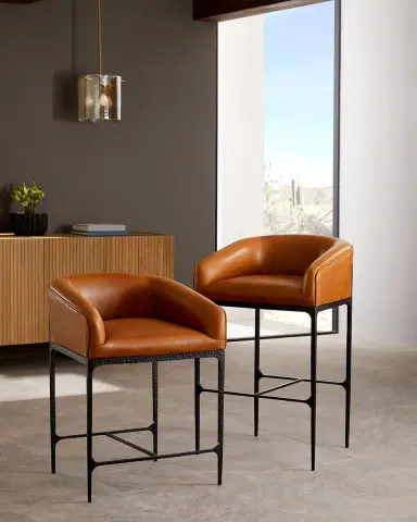 Arteriors Osbourne Leather 32" Bar Stool | Thumbnail 4