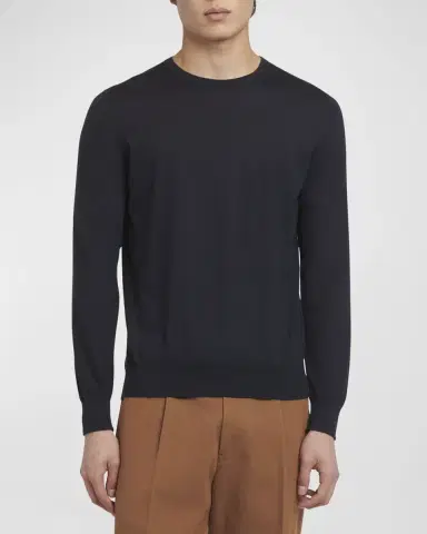 Zegna Men's Cashmere Crewneck Sweater | Thumbnail 4