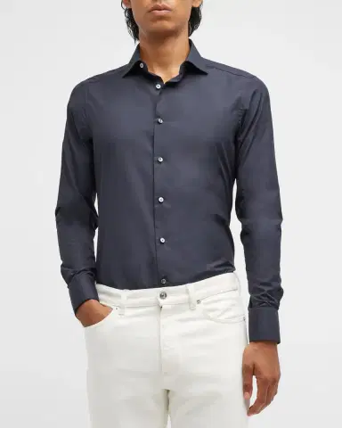 Zegna Men's Trofeo Comfort Cotton Shirt | Thumbnail 2 Zegna Men's Trofeo Comfort Cotton Shirt | Thumbnail 2
