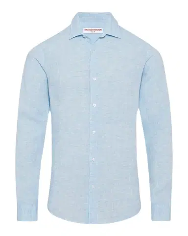 Orlebar Brown Men 's Giles Linen Sport Shirt | Thumbnail 1