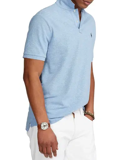 Polo Ralph Lauren Men's Mesh Classic-Fit Polo Shirt - Isle Heather - Size XXL | Thumbnail 3