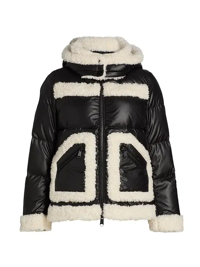 Mercer Collective Women's Faux-Shearling-Trim Down Puffer Coat - Black