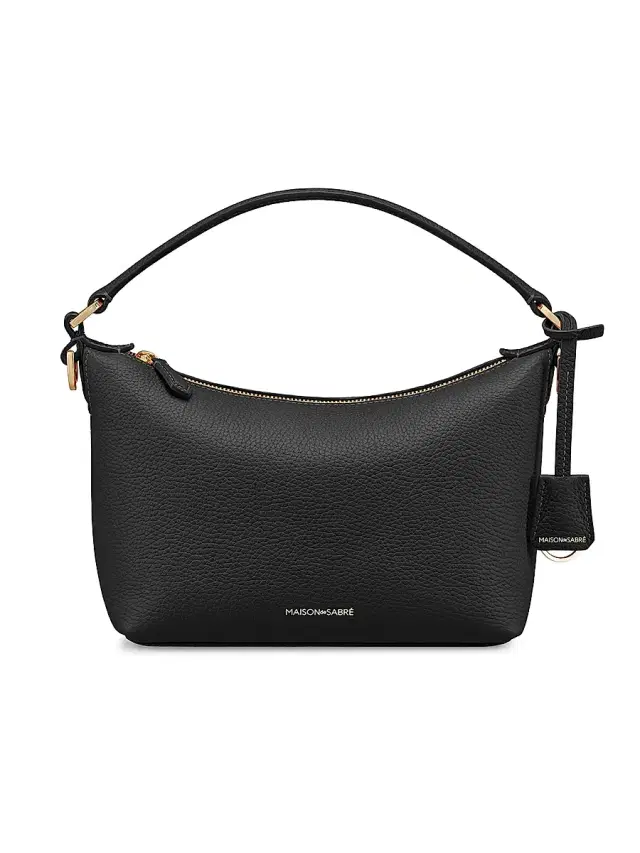 Maison de Sabre Women's  Leather Soft Hobo Bag - Black Caviar