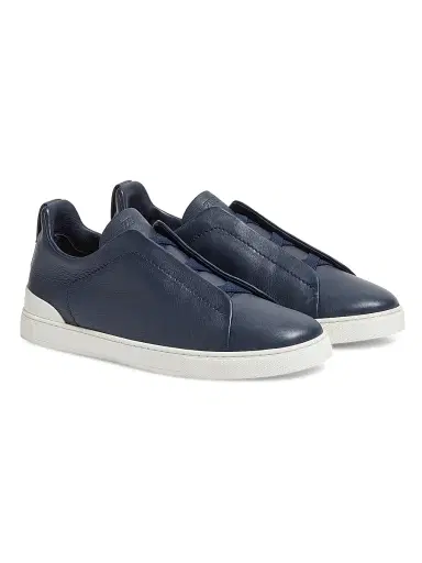 ZEGNA Men's Secondskin Triple Stitch Sneakers - Dark Blue | Thumbnail 2