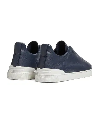 ZEGNA Men's Secondskin Triple Stitch Sneakers - Dark Blue | Thumbnail 5