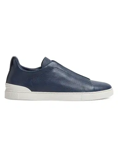 ZEGNA Men's Secondskin Triple Stitch Sneakers - Dark Blue | Thumbnail 1