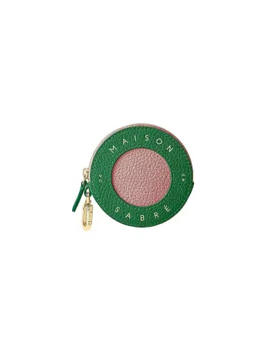 Maison de Sabre Women's Leather Coin Purse - Emerald Lily | Thumbnail 1