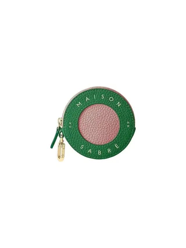 Maison de Sabre Women's Leather Coin Purse - Emerald Lily