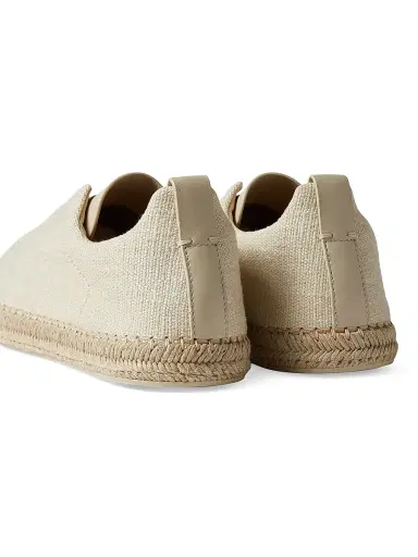 Zegna Men's Linen Blend and Leather Triple Stitch Espadrilles - Off White - Size 9.5 | Thumbnail 5 Zegna Men's Linen Blend and Leather Triple Stitch Espadrilles - Off White - Size 9.5 | Thumbnail 5
