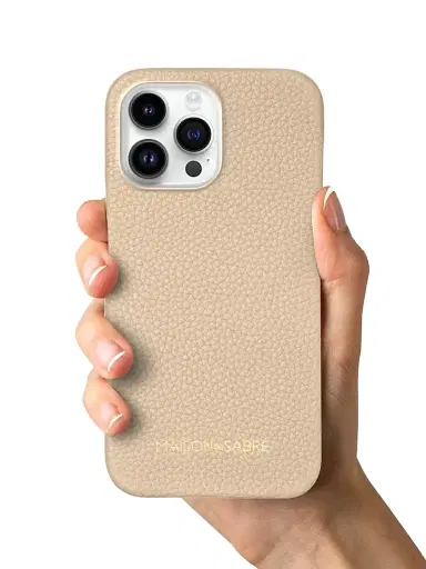 MAISON de SABRÉ Leather Phone Case (iPhone 14 Pro) - Saharan Beige | Thumbnail 4