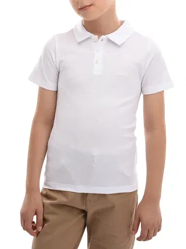 Moustache Little Boy's & Boy's Solid Polo Shirt - White - Size 14 | Thumbnail 3