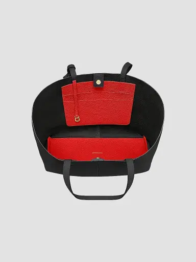 MAISON de SABRÉ Women's Leather Snap Soft Tote Bag - Rouge Noir | Thumbnail 4