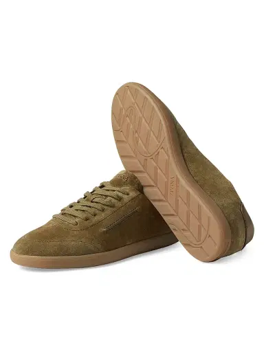 ZEGNA Men's 232 Suede Sneakers - Olive Green | Thumbnail 4