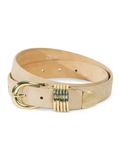Déhanche Women's Hollyhock Suede Belt - Beige Gold - Size XL | Thumbnail 2 Déhanche Women's Hollyhock Suede Belt - Beige Gold - Size XL | Thumbnail 2