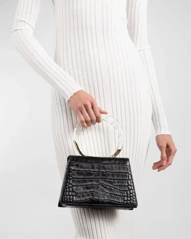 ALEXIS BITTAR Lucite Quad Croc-Embossed Top-Handle Bag | Thumbnail 2 ALEXIS BITTAR Lucite Quad Croc-Embossed Top-Handle Bag | Thumbnail 2