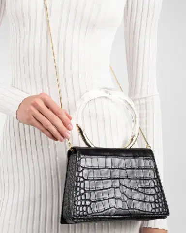 ALEXIS BITTAR Lucite Quad Croc-Embossed Top-Handle Bag | Thumbnail 4 ALEXIS BITTAR Lucite Quad Croc-Embossed Top-Handle Bag | Thumbnail 4