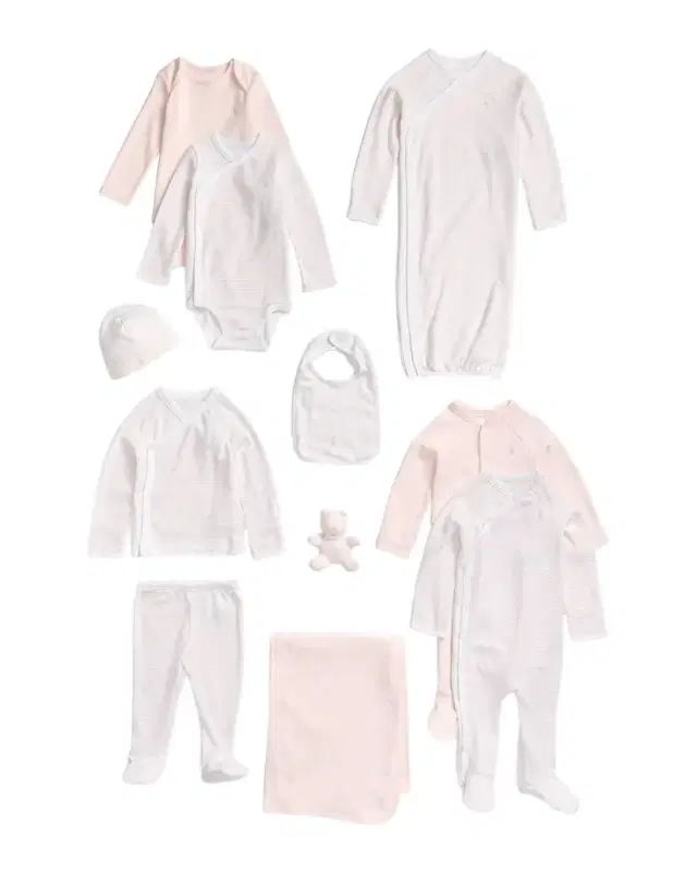 Polo Ralph Lauren Girl 's 11-Piece Organic Cotton Essential Gift Box Set, Size Newborn-9M