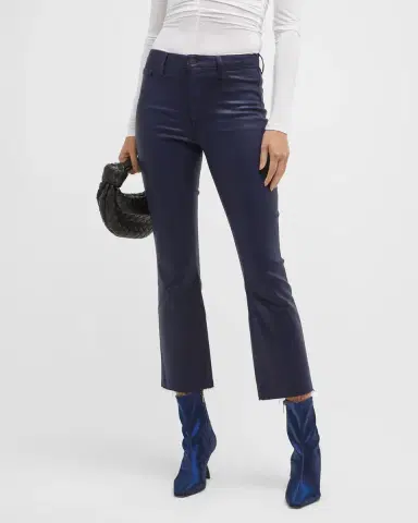 L'Agence Kendra High-Rise Coated Crop Flare Jeans | Thumbnail 2 L'Agence Kendra High-Rise Coated Crop Flare Jeans | Thumbnail 2