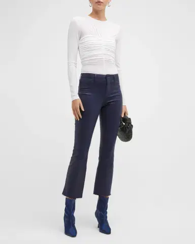 L'Agence Kendra High-Rise Coated Crop Flare Jeans | Thumbnail 3 L'Agence Kendra High-Rise Coated Crop Flare Jeans | Thumbnail 3