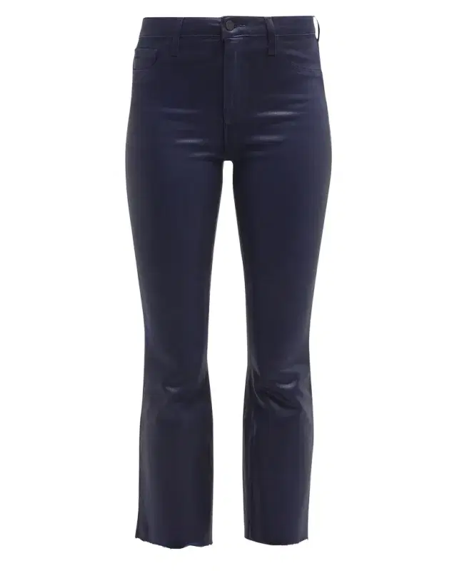 L'Agence Kendra High-Rise Coated Crop Flare Jeans