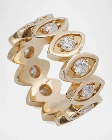 Sydney Evan 14K Yellow Gold and Diamond Marquise Eye Eternity Ring | Thumbnail 3