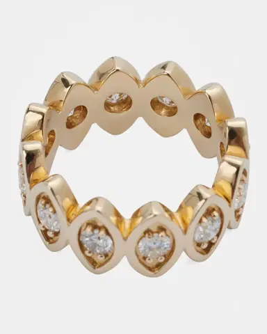 Sydney Evan 14K Yellow Gold and Diamond Marquise Eye Eternity Ring | Thumbnail 4