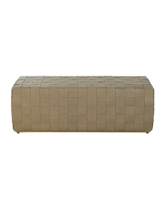 Arteriors Lakewood Woven Leather Bench, 54"