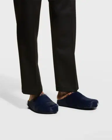 Marni Men's Fussbett Calf Hair Sabot Mules | Thumbnail 2 Marni Men's Fussbett Calf Hair Sabot Mules | Thumbnail 2