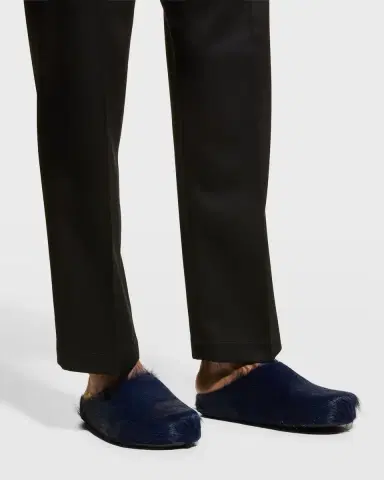 Marni Men's Fussbett Calf Hair Sabot Mules | Thumbnail 3 Marni Men's Fussbett Calf Hair Sabot Mules | Thumbnail 3