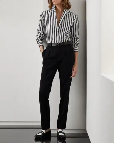 Ralph Lauren Collection Capri Relaxed Fit Striped Cotton Shirt | Thumbnail 2 Ralph Lauren Collection Capri Relaxed Fit Striped Cotton Shirt | Thumbnail 2