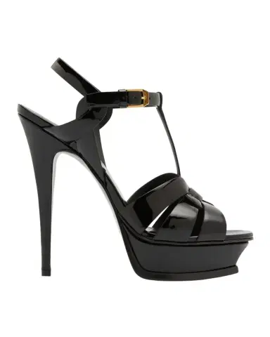 Saint Laurent Tribute Patent T-Strap Platform Sandals | Thumbnail 1 Saint Laurent Tribute Patent T-Strap Platform Sandals | Thumbnail 1