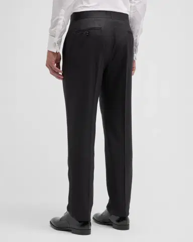 Giorgio Armani Men 's Tonal Wool-Blend Tuxedo Pants | Thumbnail 4 Giorgio Armani Men 's Tonal Wool-Blend Tuxedo Pants | Thumbnail 4