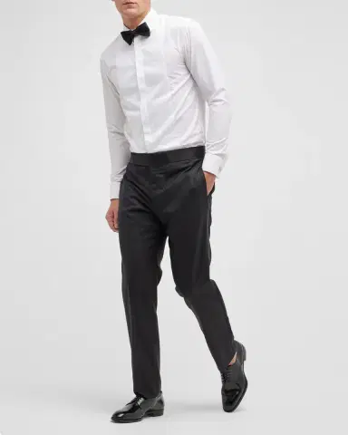Giorgio Armani Men 's Tonal Wool-Blend Tuxedo Pants | Thumbnail 6 Giorgio Armani Men 's Tonal Wool-Blend Tuxedo Pants | Thumbnail 6