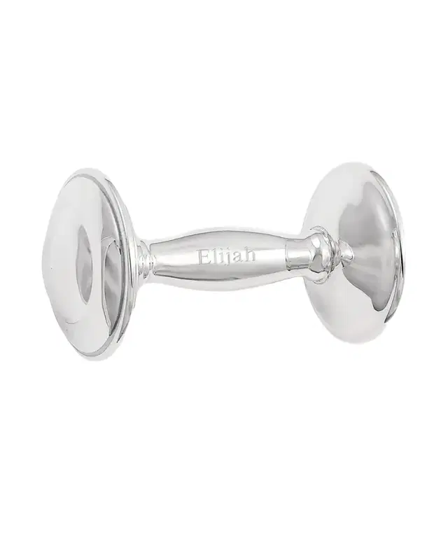 Cunill America Personalized Rattle Sterling Silver Barbell