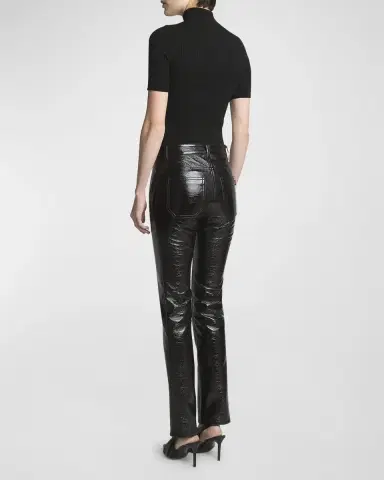 Courrèges Mock-Neck Short-Sleeve Rib Pullover | Thumbnail 4 Courrèges Mock-Neck Short-Sleeve Rib Pullover | Thumbnail 4