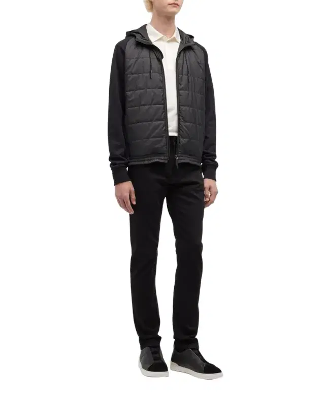 ZEGNA Men 's 5-Pocket Black Wash Denim Jeans