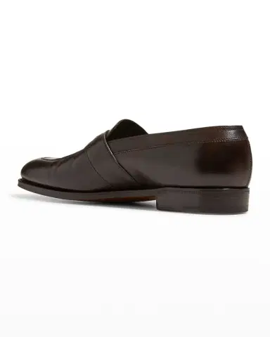 John Lobb Men's Adley Leather Penny Loafers | Thumbnail 4