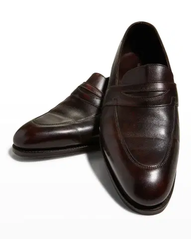 John Lobb Men's Adley Leather Penny Loafers | Thumbnail 5