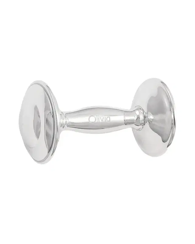 Cunill America Personalized Rattle Sterling Silver Barbell