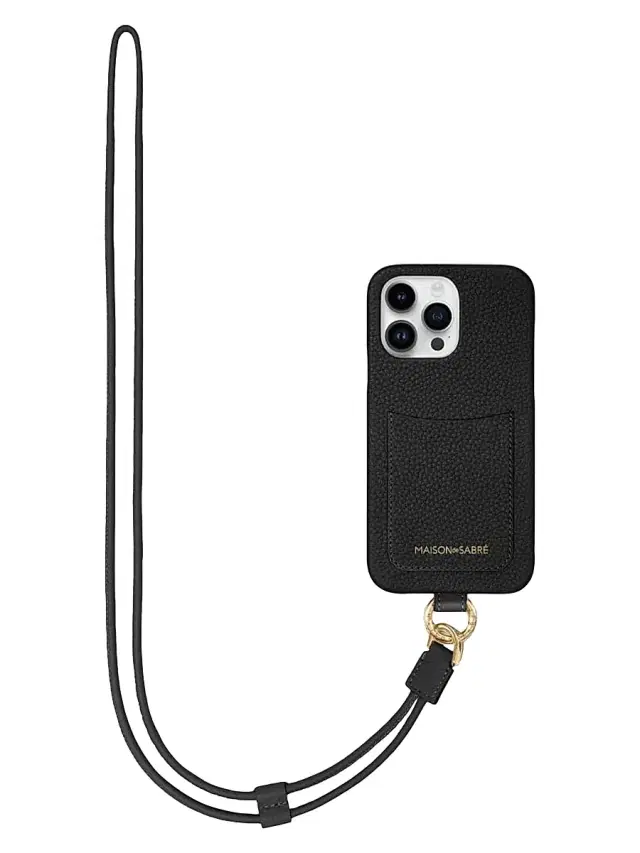 Maison de Sabre Sling Phone Case (iPhone 14 Pro Max) - Black Caviar