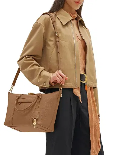 MAISON de SABRÉ Women's Leather Crossbody Weekender Bag - Sandstone Brown | Thumbnail 2