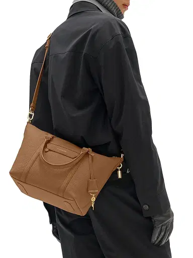 MAISON de SABRÉ Women's Leather Crossbody Weekender Bag - Sandstone Brown | Thumbnail 3