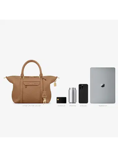 MAISON de SABRÉ Women's Leather Crossbody Weekender Bag - Sandstone Brown | Thumbnail 1