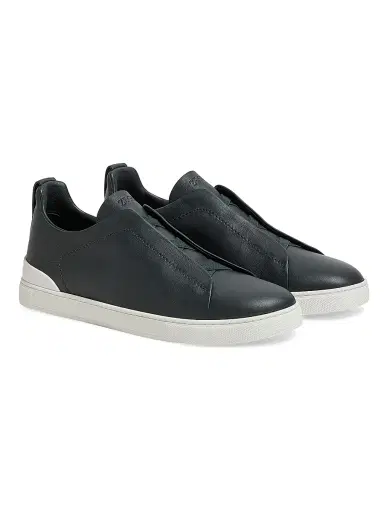 ZEGNA Men's Secondskin Triple Stitch Sneakers - Deep Green | Thumbnail 2