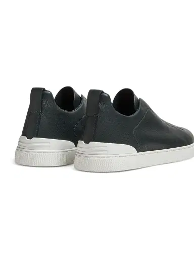 ZEGNA Men's Secondskin Triple Stitch Sneakers - Deep Green | Thumbnail 5